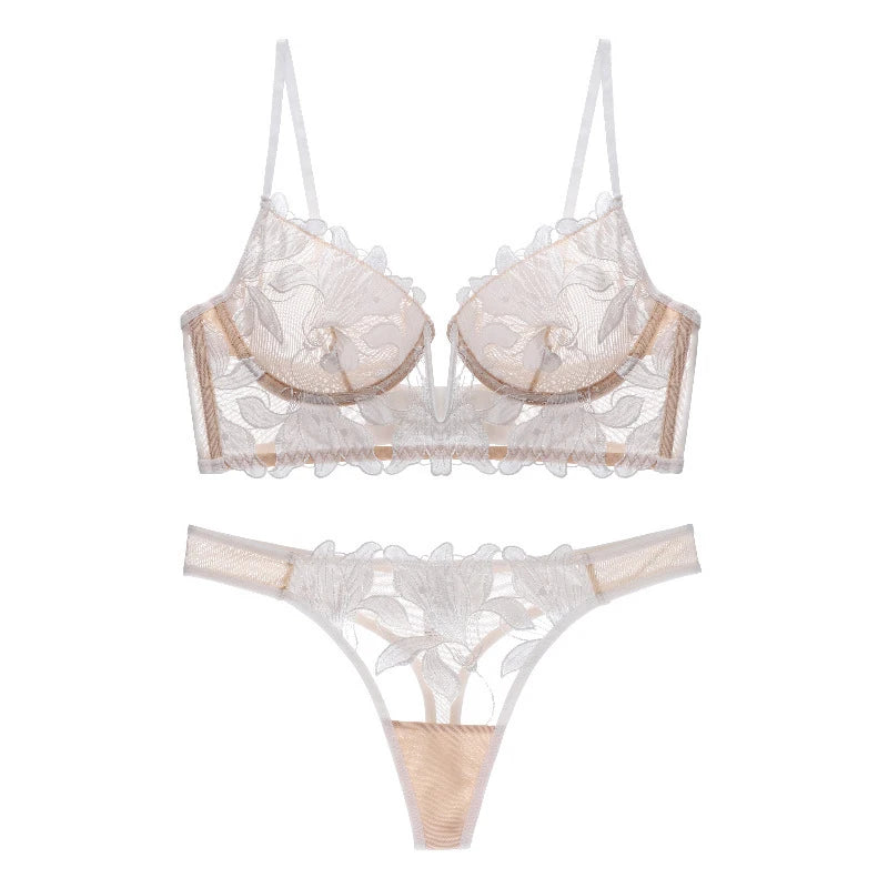 Conjunto Jade – Lingerie Sexy com Renda Bordada e Bojo Push-Up