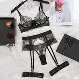 Lolita – Lingerie Sexy em Tule Transparente com Bordado Floral