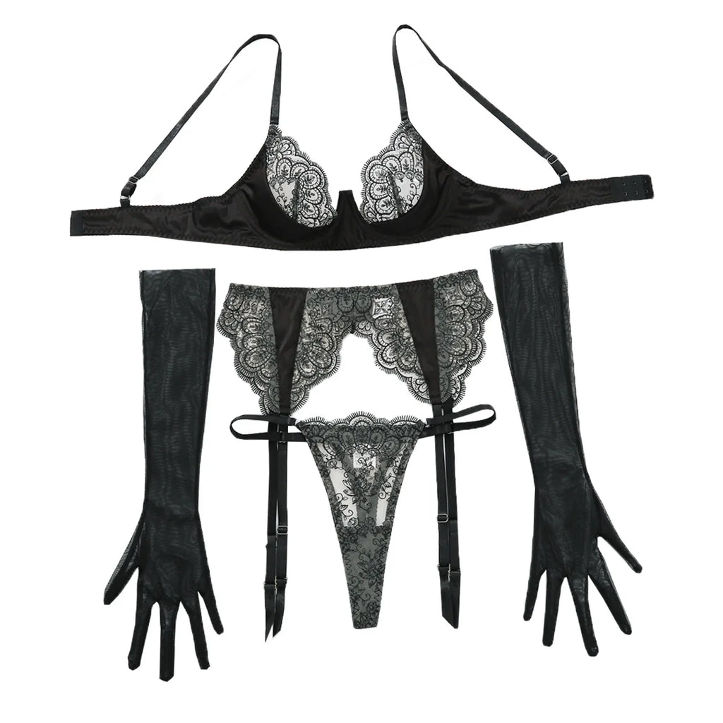 Conjunto Rosane em Renda Bordada – 4 Peças