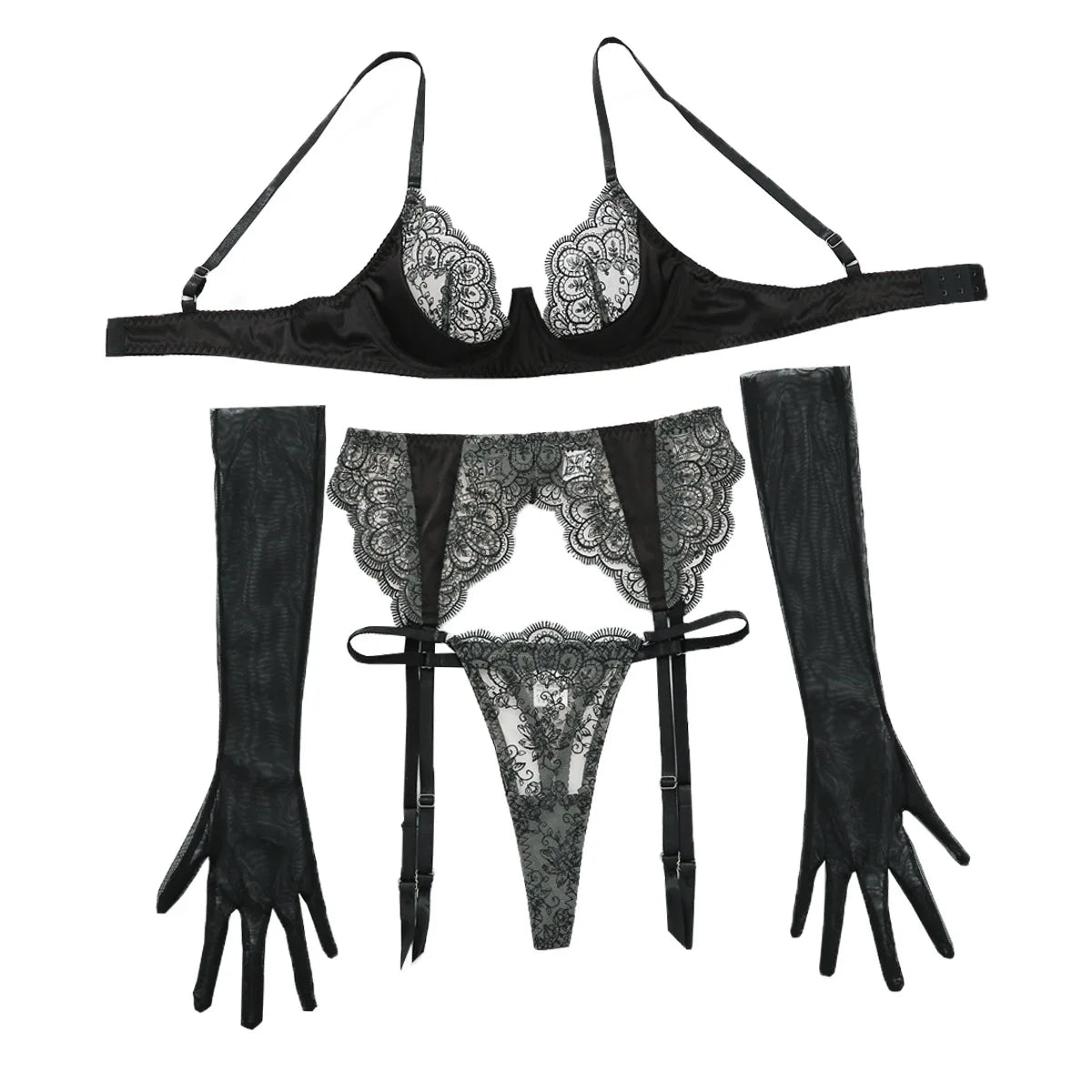 Conjunto Rosane em Renda Bordada – 4 Peças