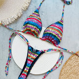 RUOTONSEPT Letters Printed Colorful Mini Thong Bikini Women Swimwear Female Swimsuit Two-pieces Bikini set Bather Bathing Suit