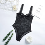 Body Lua – Renda Transparente com Decote Profundo e Costas Abertas