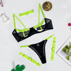 Conjunto de Lingerie Natasha – 4 Peças Ousadas para Sedução Completa