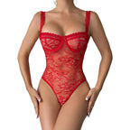 Body Lua – Renda Transparente com Decote Profundo e Costas Abertas
