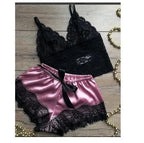 Conjunto Alana – Lingerie 2 Peças em Cetim com Renda Estilo Princesa