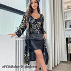 Conjunto Beatriz – 4 Peças em Cetim Floral