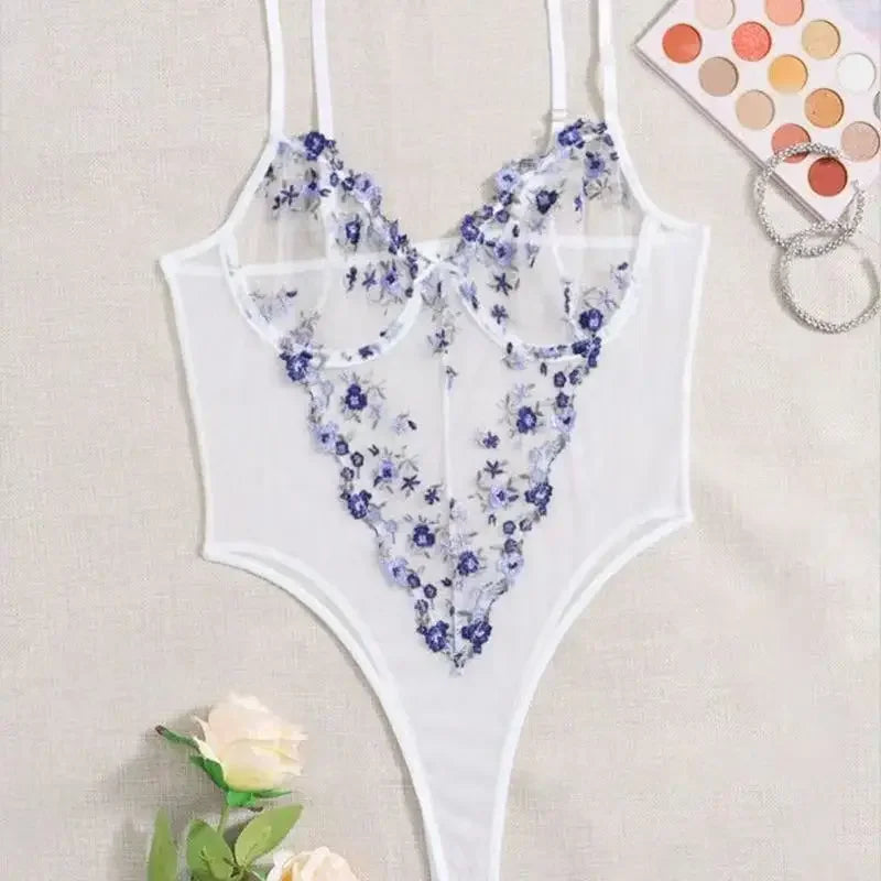 Body de Lingerie Camila – Elegância em Renda Bordada