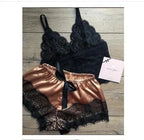 Conjunto Alana – Lingerie 2 Peças em Cetim com Renda Estilo Princesa