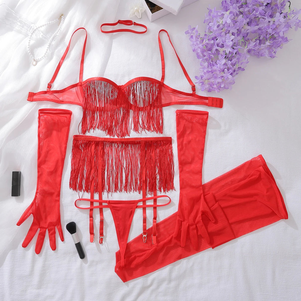 Conjunto Illusion Noir com Franjas