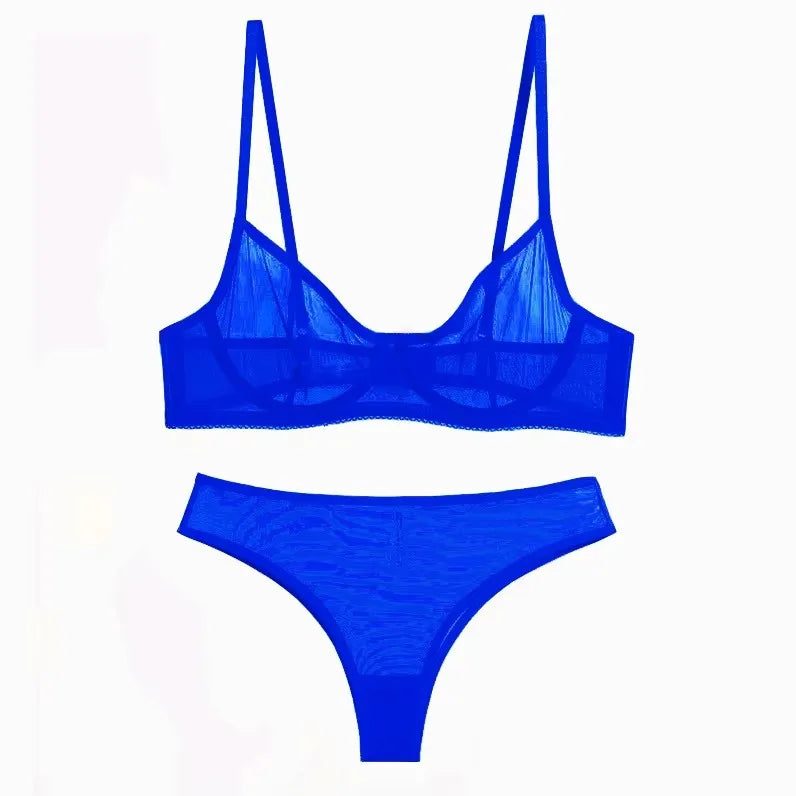 Conjunto de Lingerie Clara – Transparência e Delicadeza em Tule