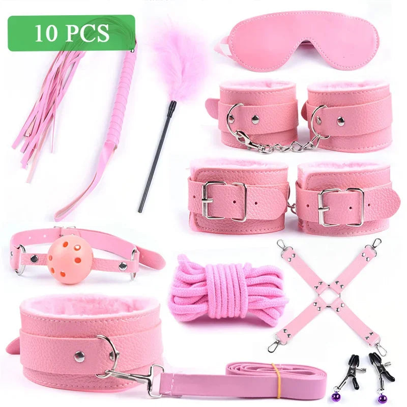 Kit BDSM Cauda de Raposa com Máscara e Plug Anal – Fantasia Sensual com Algemas e Chicote | Fetiche & Dominação