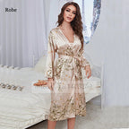 Conjunto Beatriz – 4 Peças em Cetim Floral