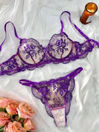 Conjunto Isadora – Lingerie Sexy com Renda Floral e Transparência Elegante