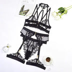 Seraphine – Lingerie Luxuosa em Tule Bordado com Cinta-Liga Ajustável