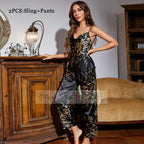 Conjunto Beatriz – 4 Peças em Cetim Floral