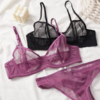 Conjunto de Lingerie Clara – Transparência e Delicadeza em Tule