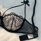 Conjunto Elisa – Lingerie 2 Peças em Renda Leve com Transparência e Laço
