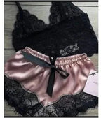Conjunto Alana – Lingerie 2 Peças em Cetim com Renda Estilo Princesa