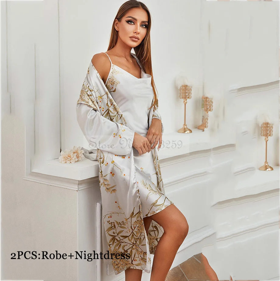 Conjunto Beatriz – 4 Peças em Cetim Floral