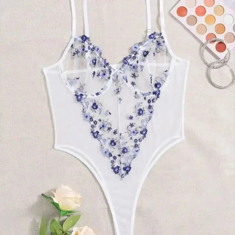 Body de Lingerie Camila – Elegância em Renda Bordada