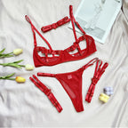 Conjunto de Lingerie Natasha – 4 Peças Ousadas para Sedução Completa