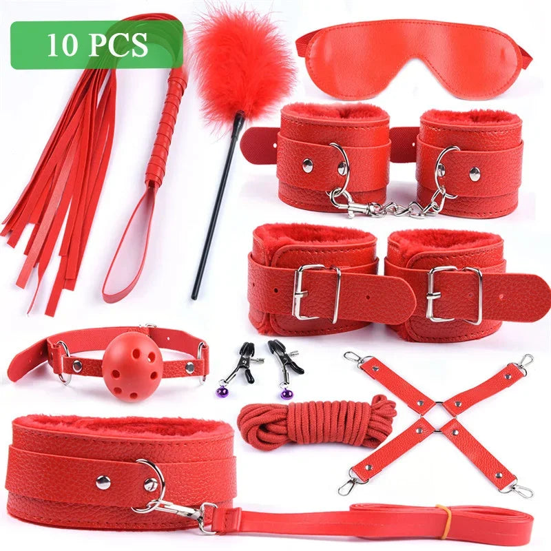 Kit BDSM Cauda de Raposa com Máscara e Plug Anal – Fantasia Sensual com Algemas e Chicote | Fetiche & Dominação