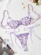 Conjunto Butterfly Kiss – Lingerie Sexy Bordada com Laços e Detalhes Românticos
