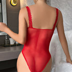 Body Lua – Renda Transparente com Decote Profundo e Costas Abertas