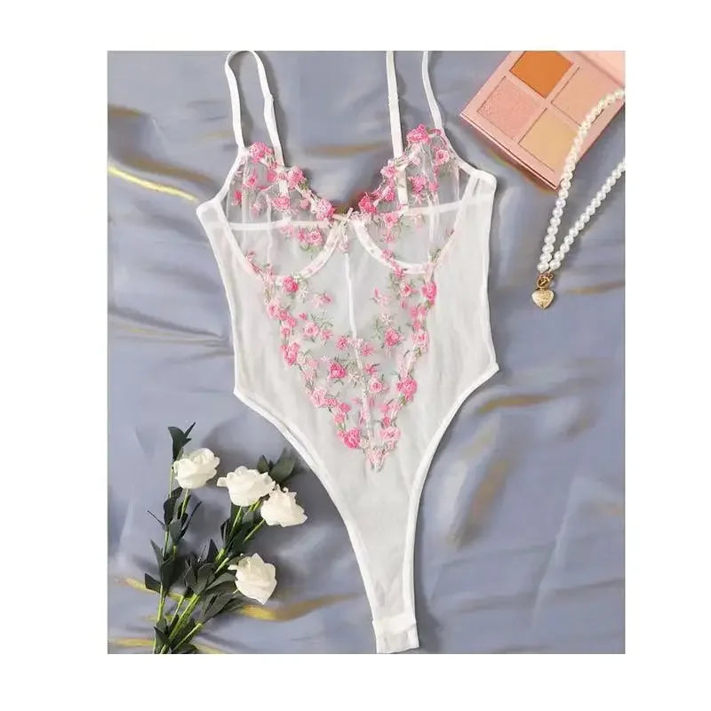 Body de Lingerie Camila – Elegância em Renda Bordada