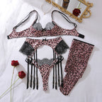 Conjunto Lingerie Instinto Selvagem — 3 Peças com Meia