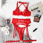 Conjunto Midnight Flame — Lingerie 5 Peças Premium