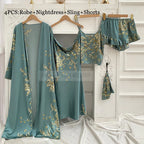 Conjunto Beatriz – 4 Peças em Cetim Floral