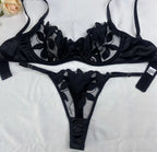 Violette – Lingerie Sexy em Tule Transparente com Bordado Floral e Bojo Estruturado