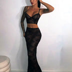 Conjunto Paris Allure – Quatro Peças em Renda Transparente