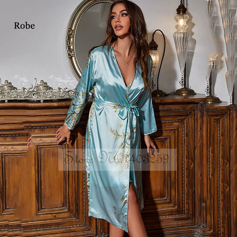 Conjunto Beatriz – 4 Peças em Cetim Floral