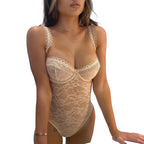 Body Lua – Renda Transparente com Decote Profundo e Costas Abertas