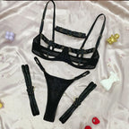 Conjunto de Lingerie Natasha – 4 Peças Ousadas para Sedução Completa