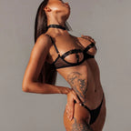 Conjunto de Lingerie Natasha – 4 Peças Ousadas para Sedução Completa