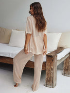 Conjunto Tricot Resort Serena — Cardigan + Calça Vazado