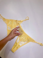 Calcinha Fio Borboleta em Tule Bordado